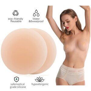 Reusable Nipple Covers Breast Lift Adhesive Bra Invisible Strapless NWT